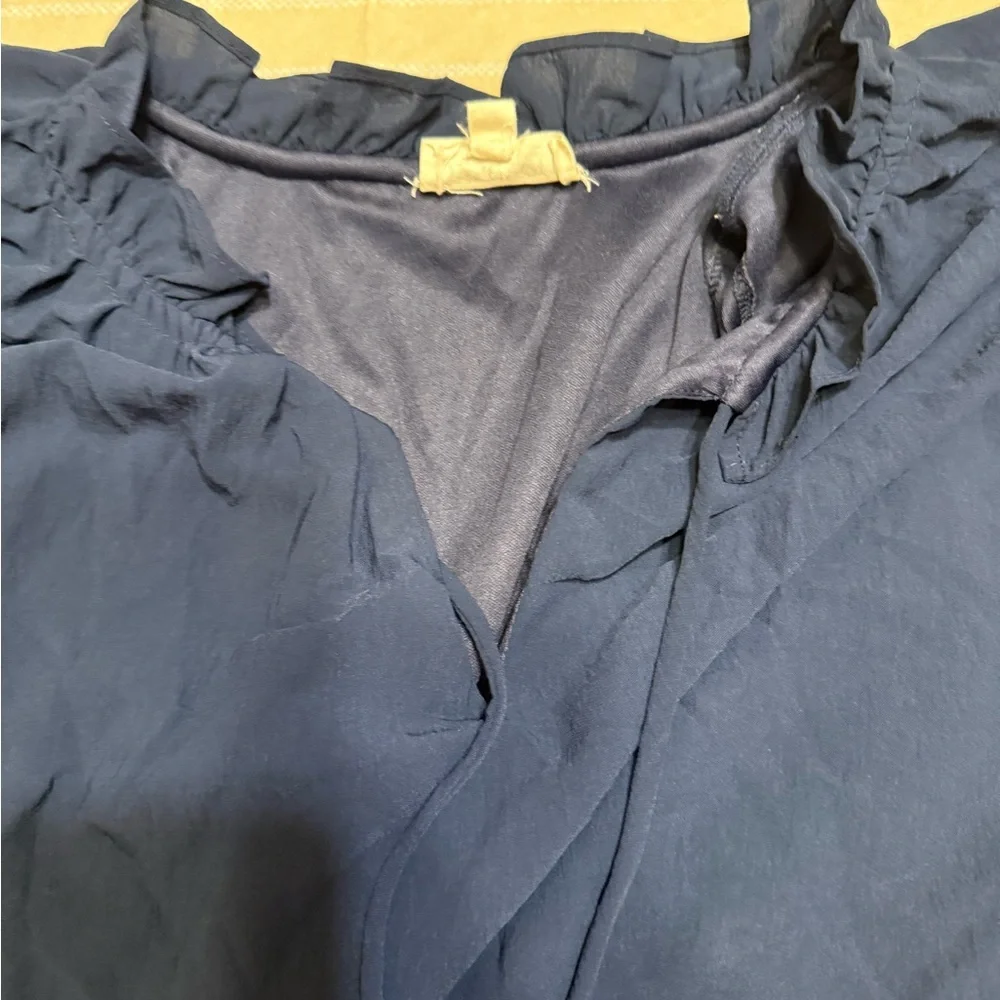 Seven7 Deep Blue Ruffle Top - Picture 3 of 4